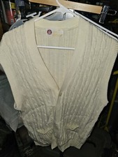 VINTAGE Sears Kings Road Shop Sweater Vest Cream Adult X-Large 100 Acrylic