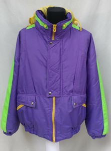 men's color block hooded ski coat