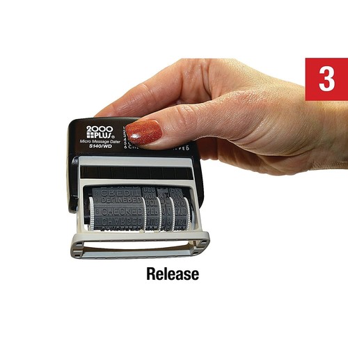 2000 PLUS 12 in 1 Self Inking Date and Message Rubber Stamp Black Ink - Picture 6 of 9