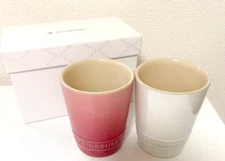 Le Creuset Pair Short Tumbler 2-Piece 240ml Rose Quartz & White Luster NEW