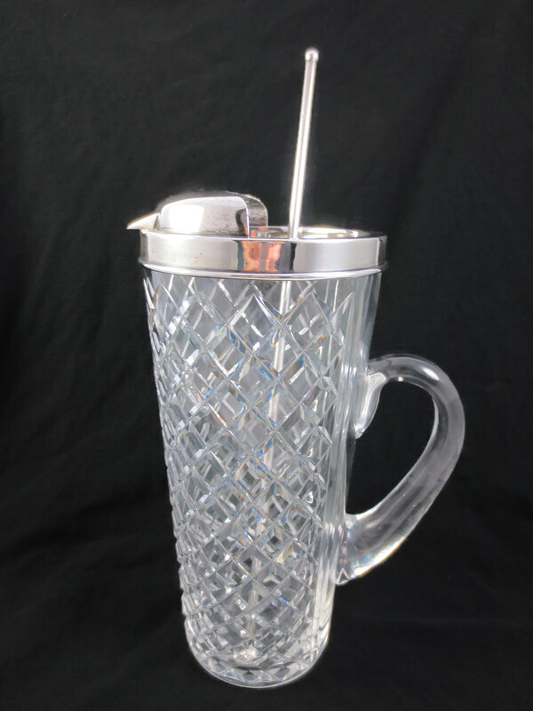 Antique Tiffany & Co Sterling Silver Crystal Cocktail Mixer