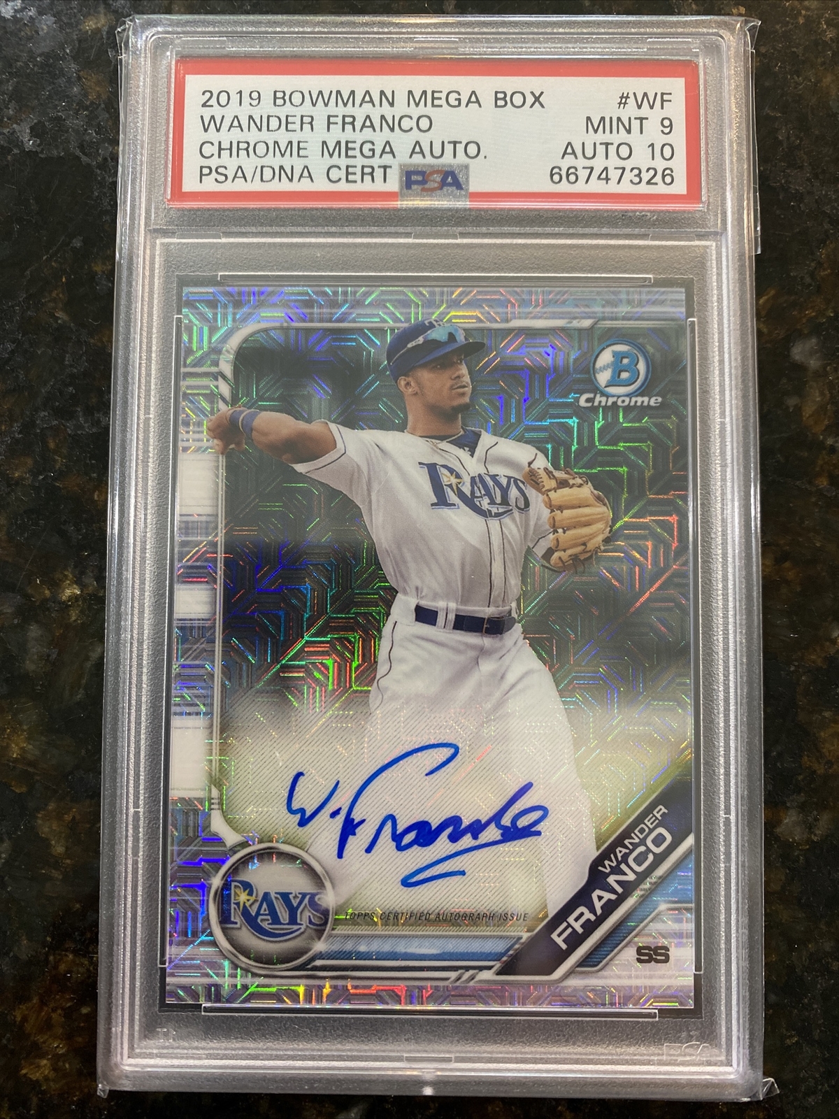 Wander Franco 2019 Bowman Chrome Mega Box Auto PSA Mint 9/Auto 10 