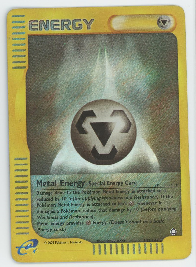 Metal Energy 143/147 Reverse Holo Rare Aquapolis Pokemon Card 2002 WOTC E Reader