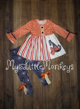 NEW Boutique Halloween Witch Hat Girls Tunic Leggings Girls Outfit Set