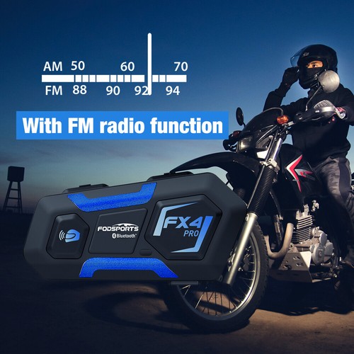 Motorrad Headset Gegensprechanlage Helm Bluetooth Intercom FM FODSPORTS FX4 DE - Picture 26 of 36