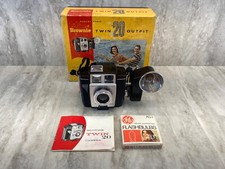 Kodak Brownie Twin 20 Outfit Camera 42E-Original Box W/ Manual - Not Tested