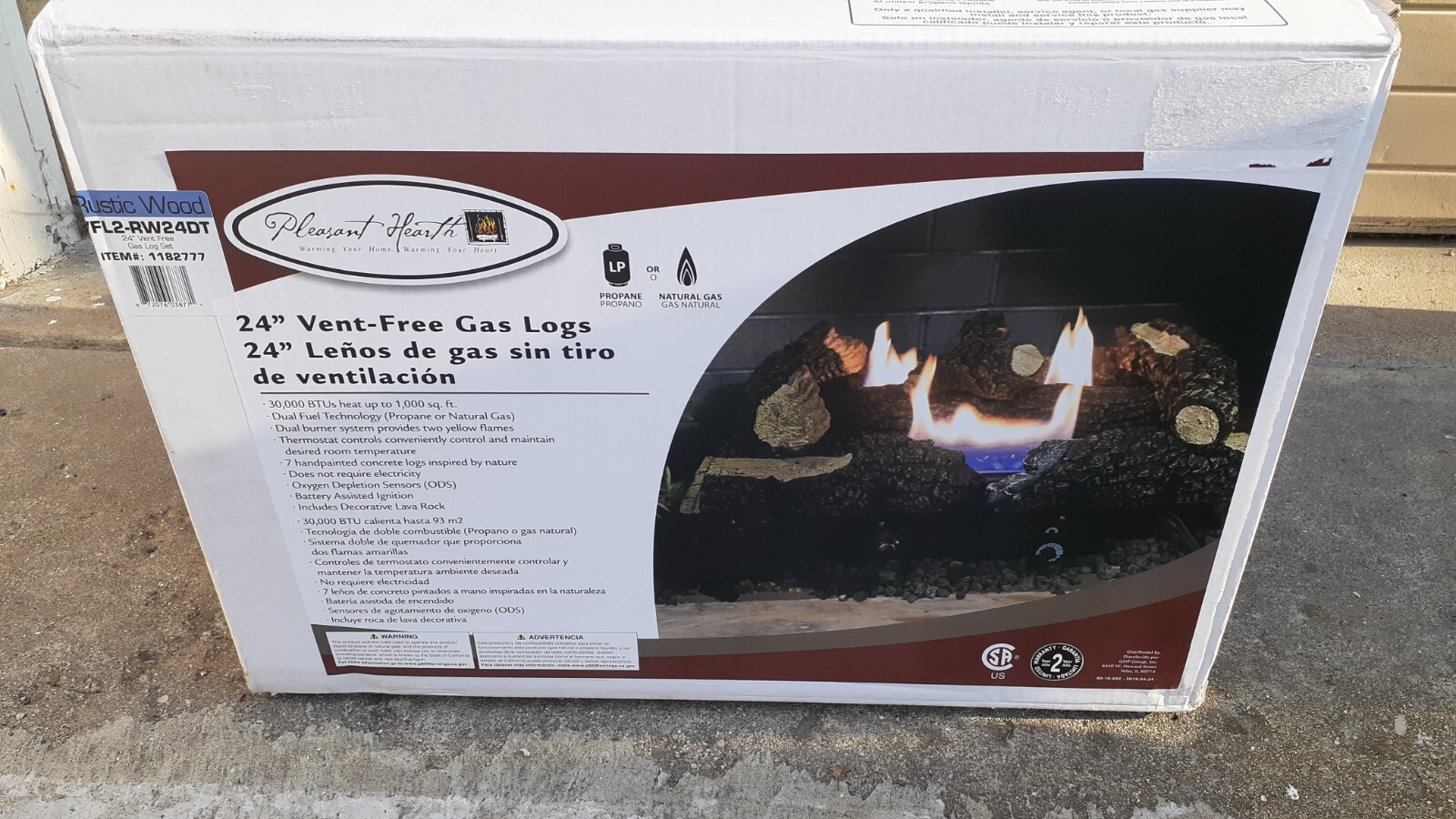 NIB: 24u0026#034; Vent-Free Dual-Gas Dual-Burners FIREPLACE Imitated LOGS | eBay