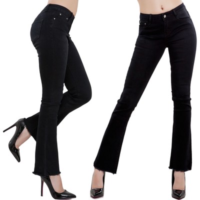 ثقب مؤثر بصق jeans neri a zampa - expatdadsg.com