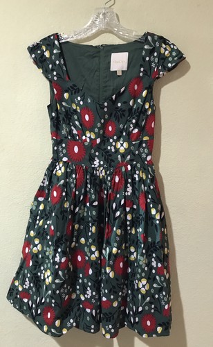 Dress Pleated Cap Sleeves Pockets 