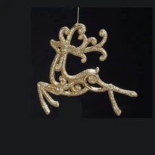 KURT S. ADLER GOLDEN SPLENDOR GOLD GLITTER REINDEER CHRISTMAS ORNAMENT