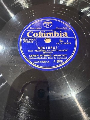 Borodin Nocturne Renner String Quartet Columbia Electric Recording Sp Edition
