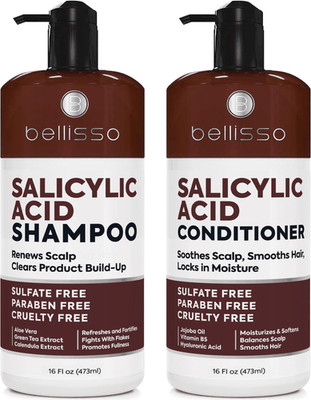 Salicylic Acid Shampoo and Conditioner Set Scalp Exfoliator Formula Itch Relief