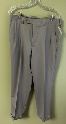 T. Harris London Mens 100% Wool Cuffed Dress Pants Size W34/L30 MSRP $125