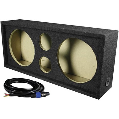 QPOWER CH103 EMPTY ENCLOSURE BOX W/(2) 10'' SPEAKER HOLES & (2) TWEETER HOLES NEW