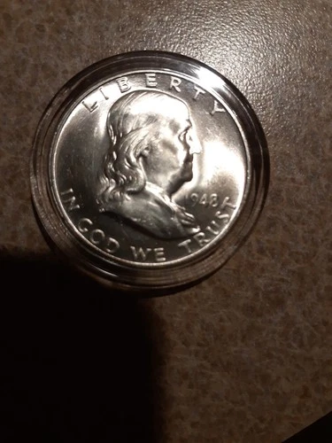 1948 Franklin Silver Half Dollar Uncirculated Bright And Shiny