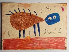 e9Art ACEO four-legged creature outsider art brut naive