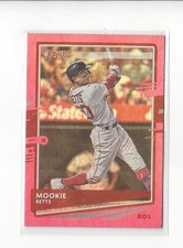 2020 Donruss Holo Pink Photo Variation #77 Mookie Betts Red Sox VAR