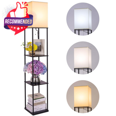 Gupuzm Floor Lamp with Shelves, Large Size Rectangle Standing 3... 