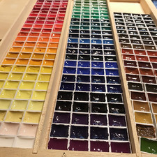 Watercolor Half Pans with Magnetic Stripe 48Pcs White Plastic Empty Artist