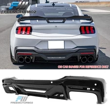 Fits 24-26 Mustang Dark Horse Rear Bumper Diffuser OE Style Gloss Black Guard