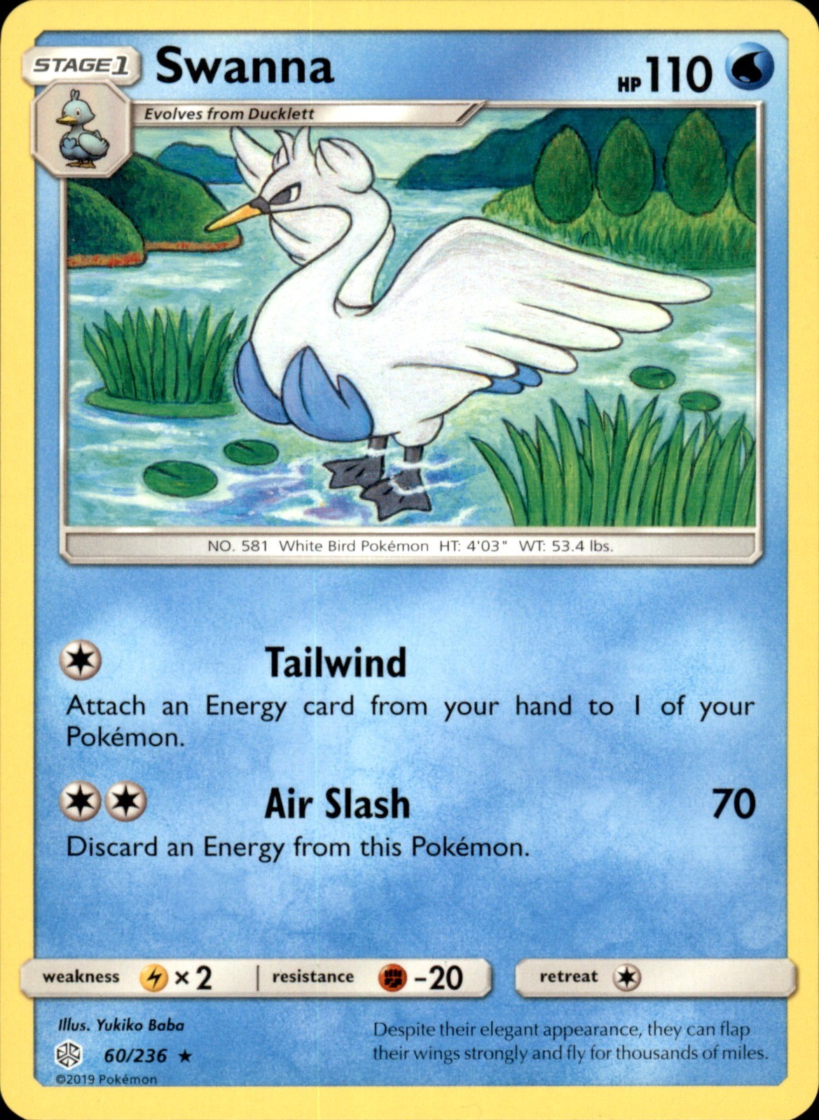 Swanna 60/236 - Pokemon SM - Cosmic Eclipse - LP