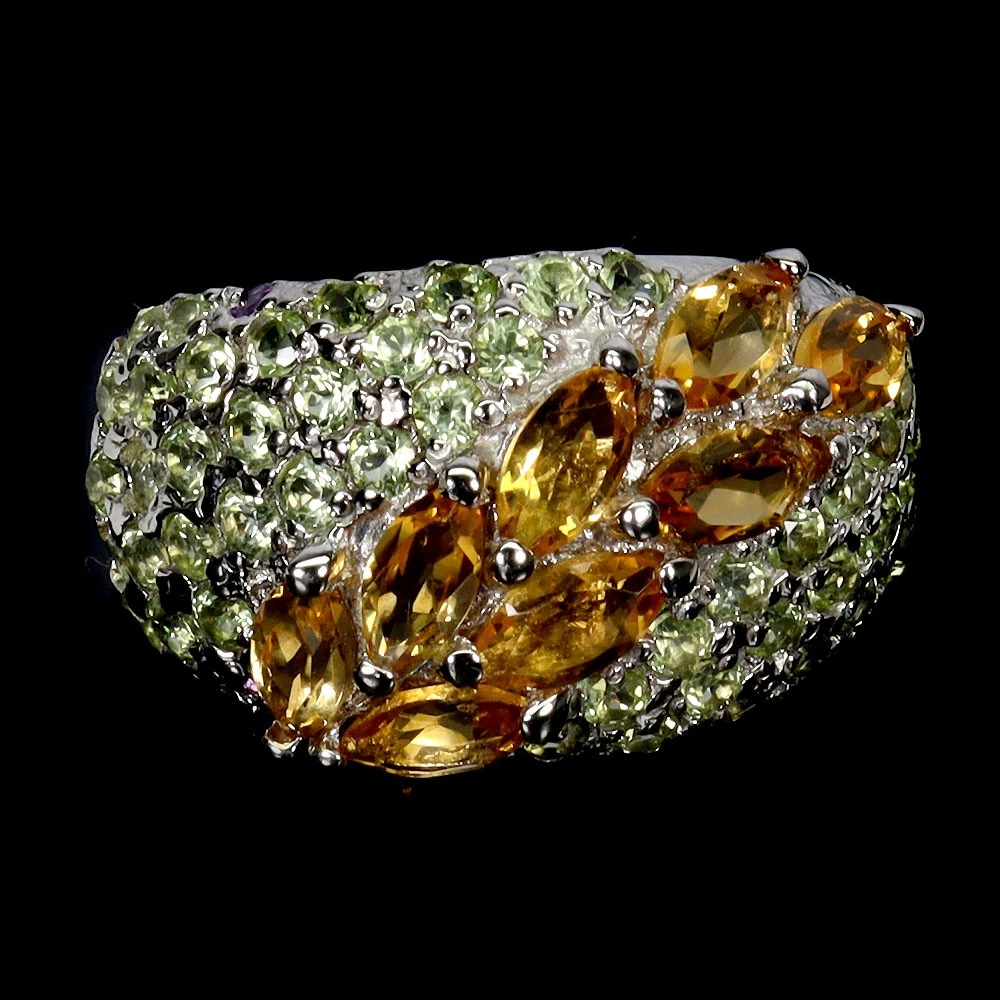 Orecchini Pendenti In Argento 925 Con Citrino E Peridoto – Fatti A Mano, Ipoallergenici, 4x1,5 Cm – Regalo Ideale