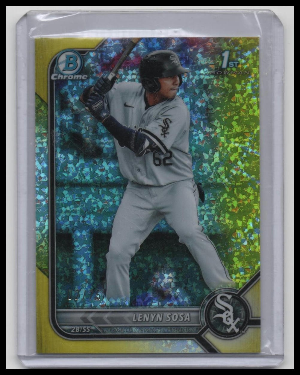 2022 Bowman #BCP-76 Lenyn Sosa Chrome Yellow Mini-Diamond Refractors #/75