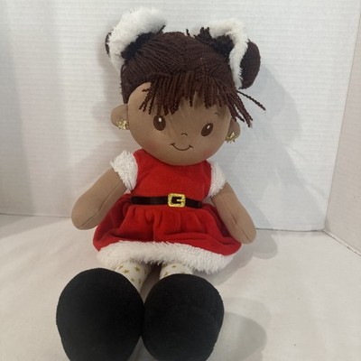Linzy Christmas Plush Girl Doll in Red Dress
