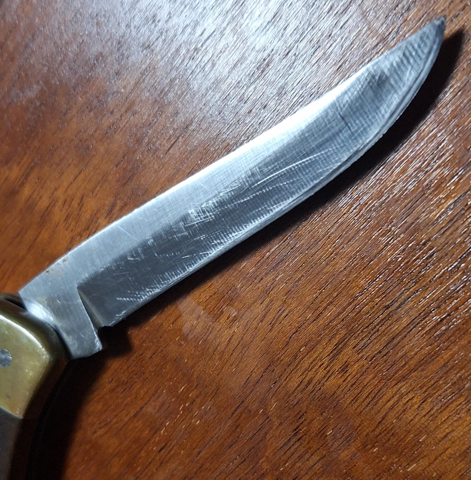 Vintage Chicago Cutlery L33 Flat Blade Lockback Walnut Handle Knife USA - Image 4 of 4