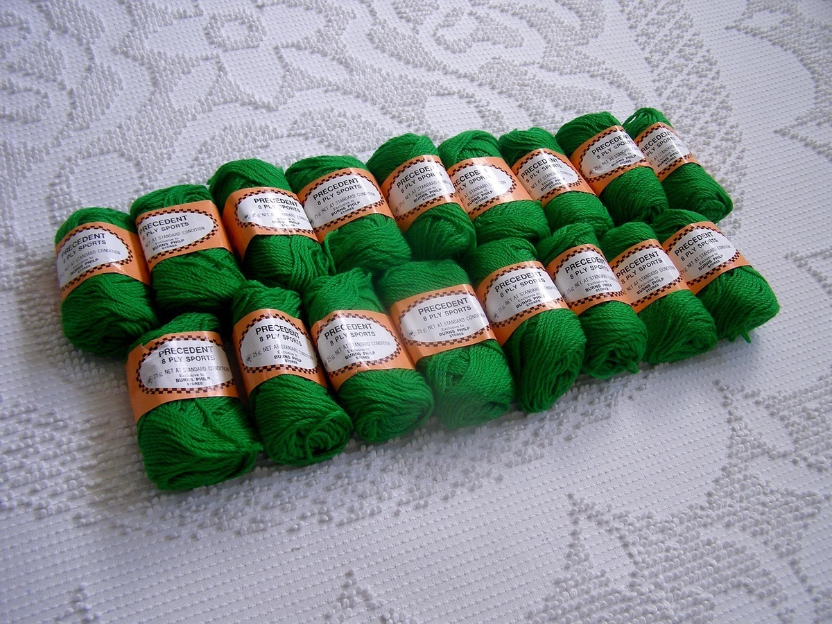 Bulk Lot 17 x 25g Balls Precedent Pure New Wool Yarn Blarney Green 8 Ply 415gram