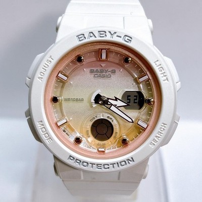 Casio BABY-G BGA-250 Women's Quartz Watch Pink White Used
