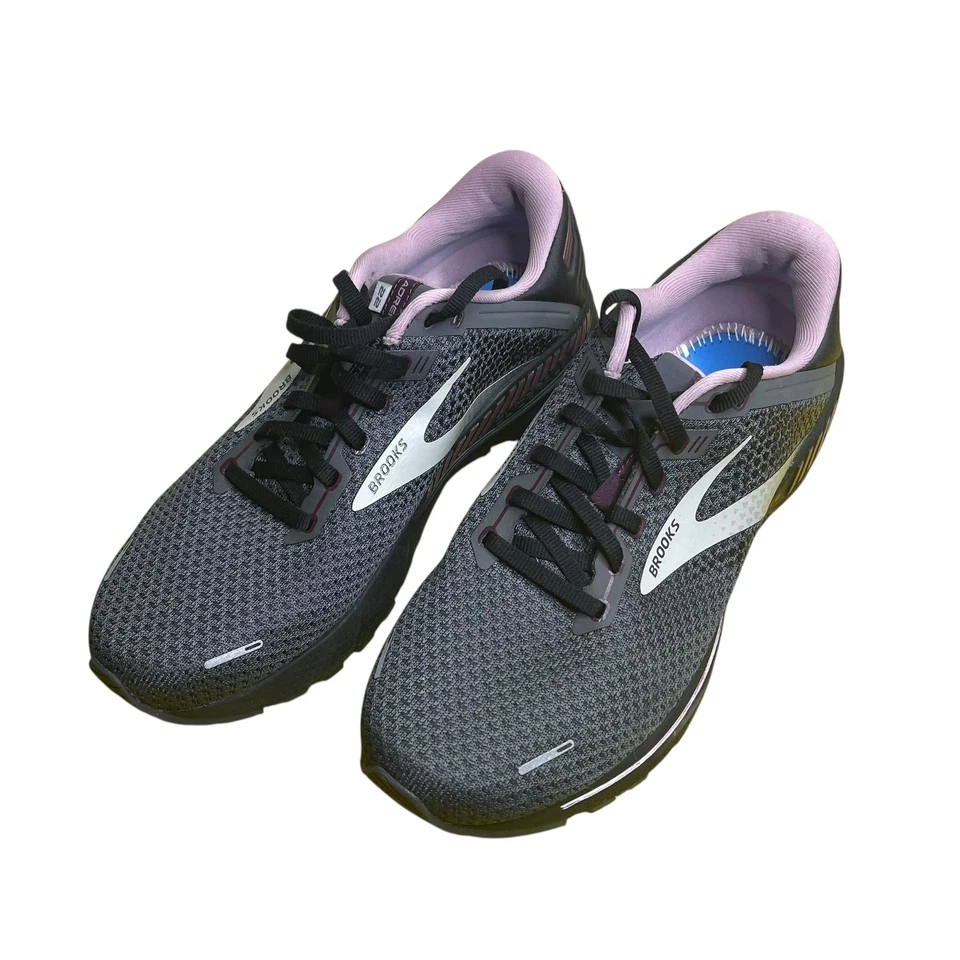 Brooks Adrenaline GTS 22 Women's 11 D Wide Running Shoes Grey Purple Mint US 11 - Image 2 of 4