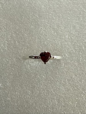 Pandora Sparkling Red Heart Ring 196574CZRMX Size 58 8.5 Sterling Silver 925