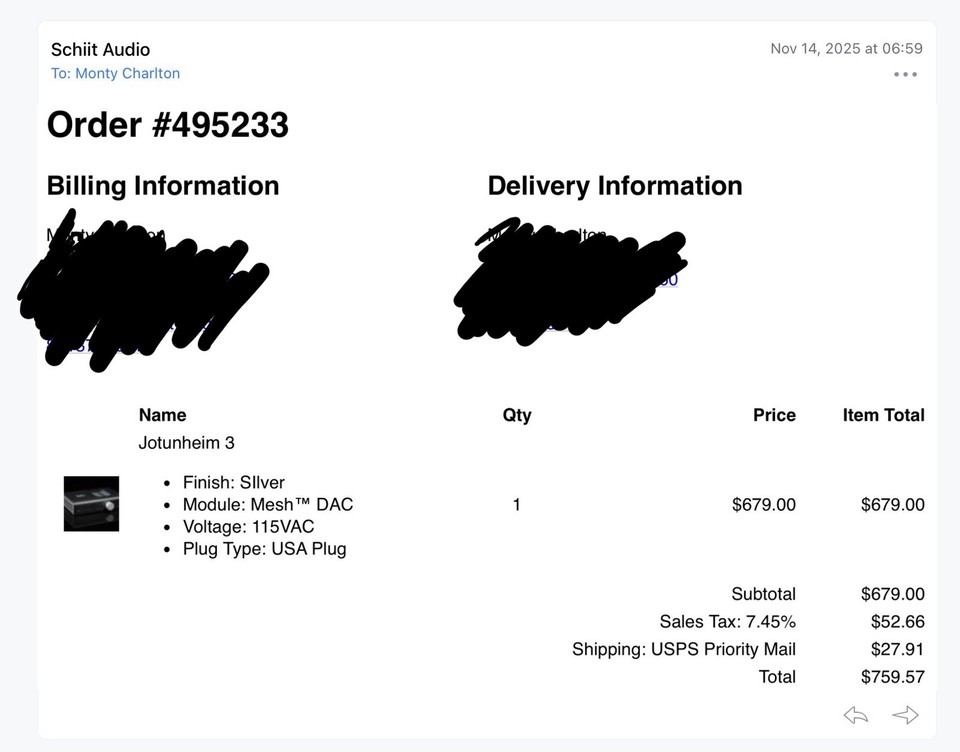 Schiit Jotunheim 3 Balanced Headphone Amp Silver Mesh DAC | eBay