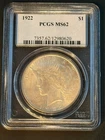 1922 P Peace Dollar PCGS MS62 UNCIRCULATED $1 Coin Philadelphia Mint