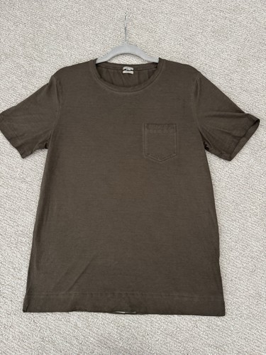MASSIMO ALBA Panarea Watercolor T-Shirt Military Green Pocket Sz. Small Italy - Picture 3 of 9