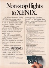 Microsoft Xenix Vintage Print Ad 1985 Software Pascal COBOL FORTRAN BASIC