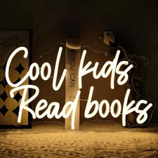 Cool Kids Read Books Neon Sign for Wall Decor Dimmable Cool kids read books