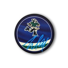 Nikita Zadorov Autographed Vancouver Canucks Reverse Retro Hockey Puck