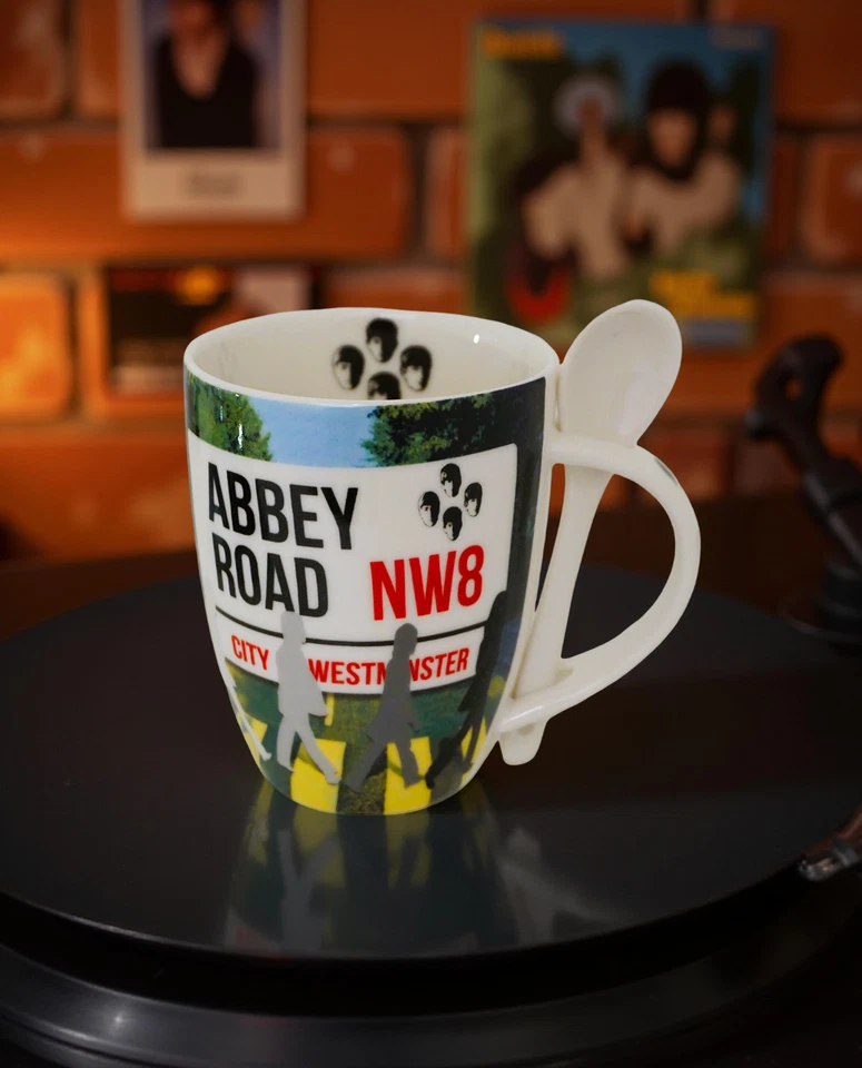 Beatles Abbey Road Mug with Spoon – Ceramic Coffee Cup, Music Memorabilia Gift - Image 3 of 4