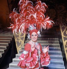 Irish English singer entertainer Danny La Rue photographed in drag- Old Photo 9