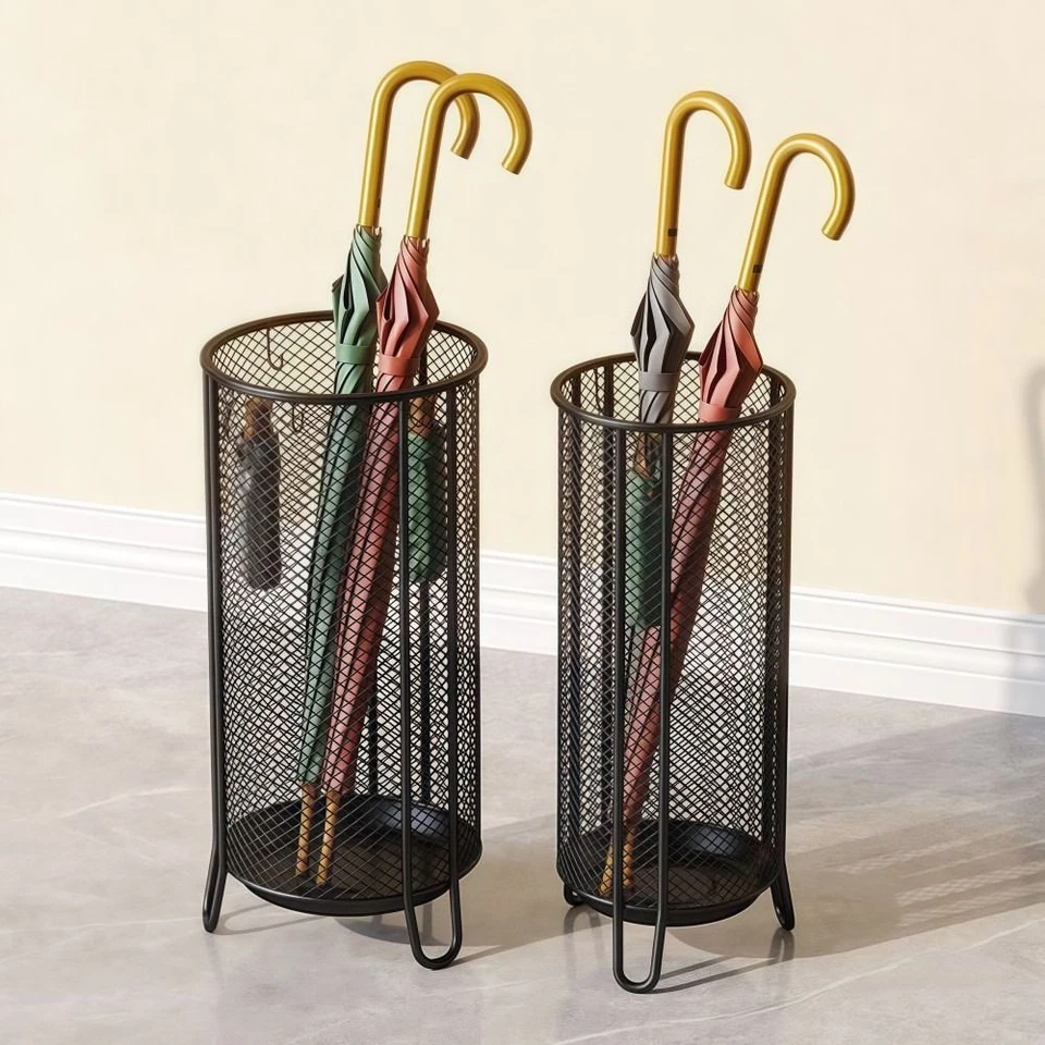 Stand Type Umbrella Barrel Metal Storage Rack Umbrella Holder Home Entrance - Image 3 of 4