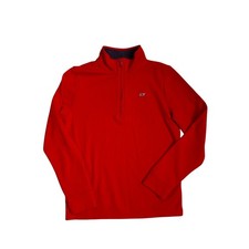Vineyard Vines Boys Red Quarter Zip Pullover Sweater Whale Size L 16 3K001896