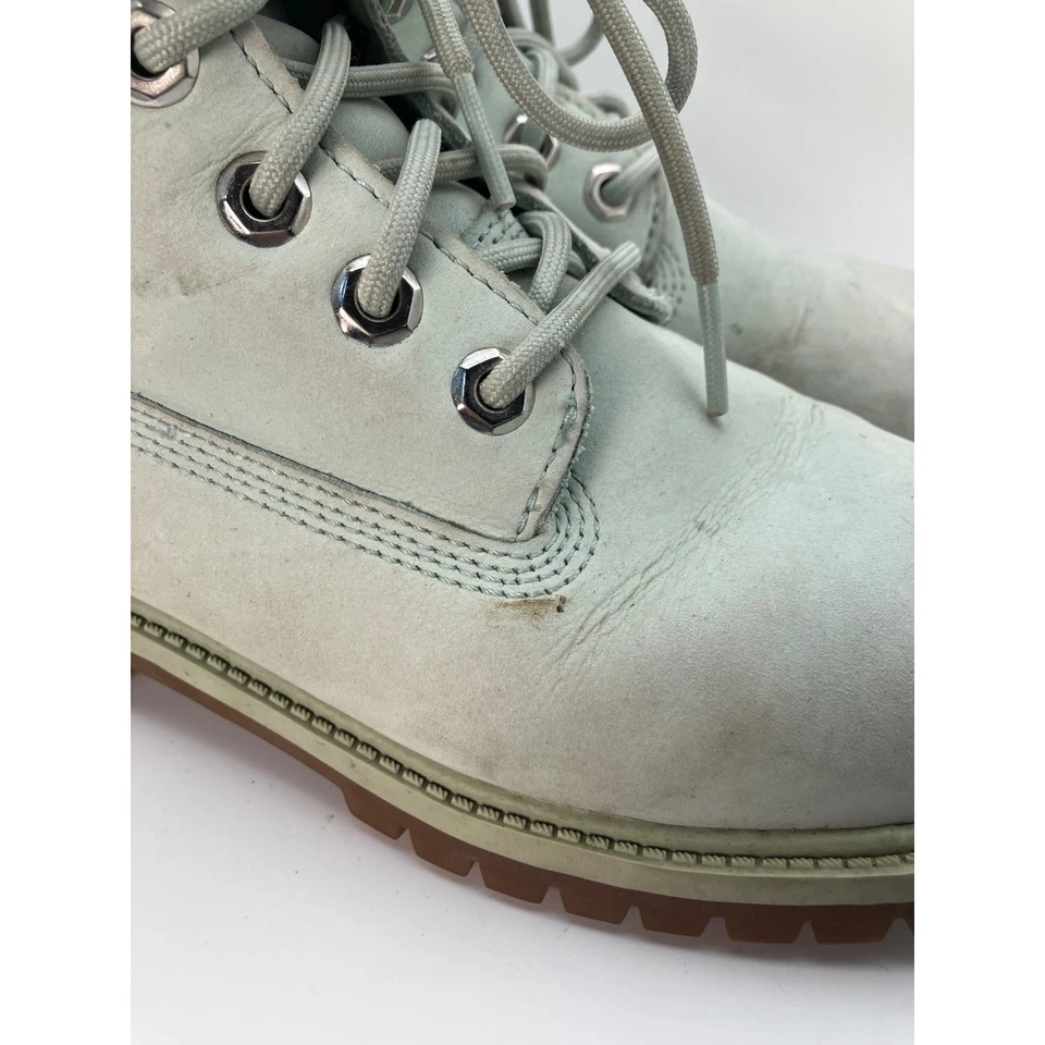 Timberland 4.5 Niños Botines Impermeable Cuero Con Cordones Azul Claro Impermeable Foto 4 de 4