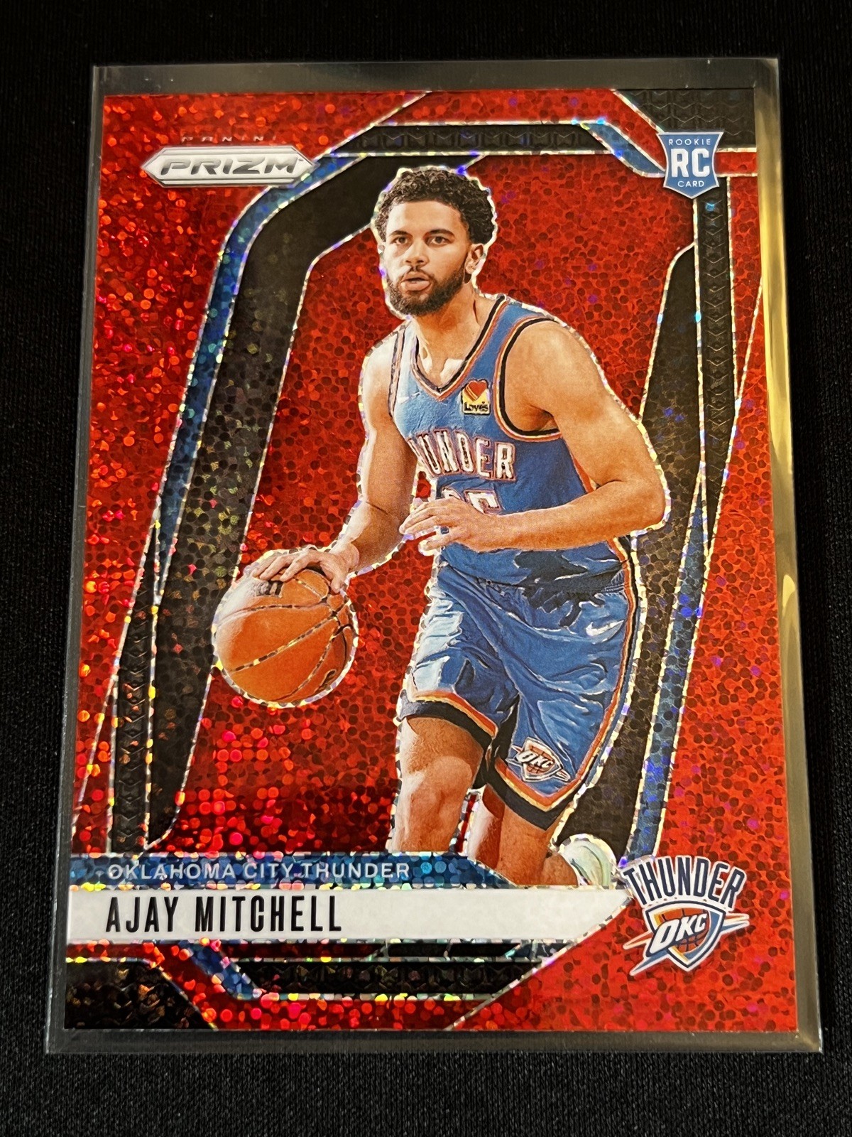 2024-25 Prizm Basketball AJAY MITCHELL Rookie Red Sparkle Prizm Card #226