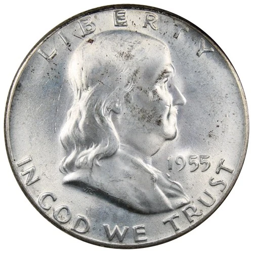 1955-P Franklin Half Dollar BU Brilliantly Uncirculated 50C Bugs Bunny A2739