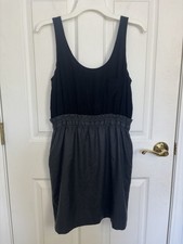 J Crew Silk Wool Sleeveless Black Gray Dress Indie Sleaze Pockets