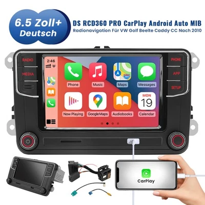 6.5" DS RCD360 MIB Carplay Bluetooth Autoradio Für VW Tiguan Sharan Nach 2010 DE - Bild 1 von 4