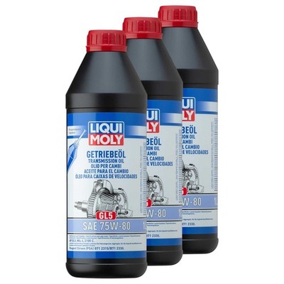 Getriebeöl Getriebe LIQUI MOLY (GL5) 75W-80 3 X 1 Liter für Citroen Nissan Opel