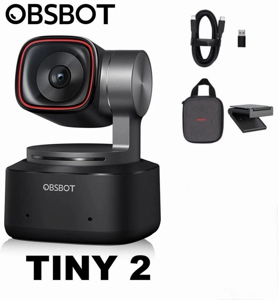 OBSBOT Tiny 2 PTZ 4K Webcam mit AI Track, Sprachgestensteuerung, 60FPS Procam